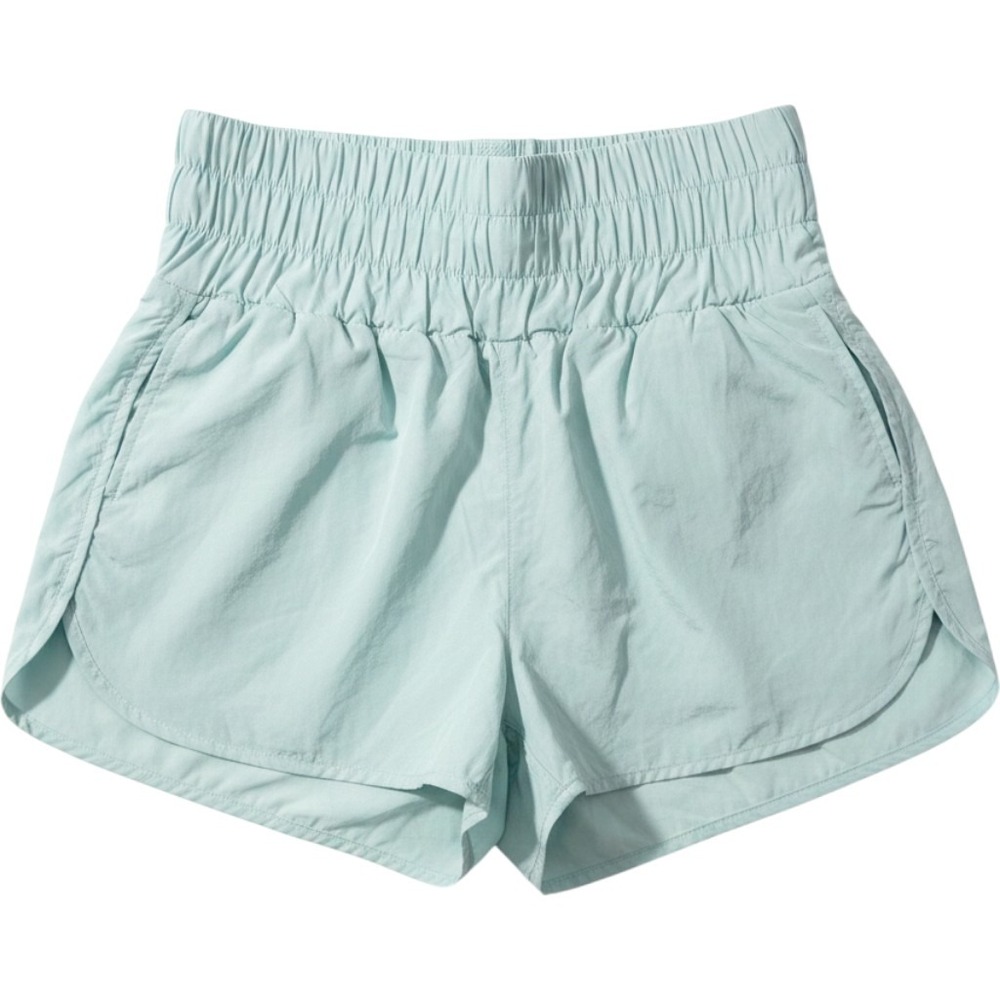 Ododos Womens High Waisted Smocked Running Shorts Light Blue Size M Athletic